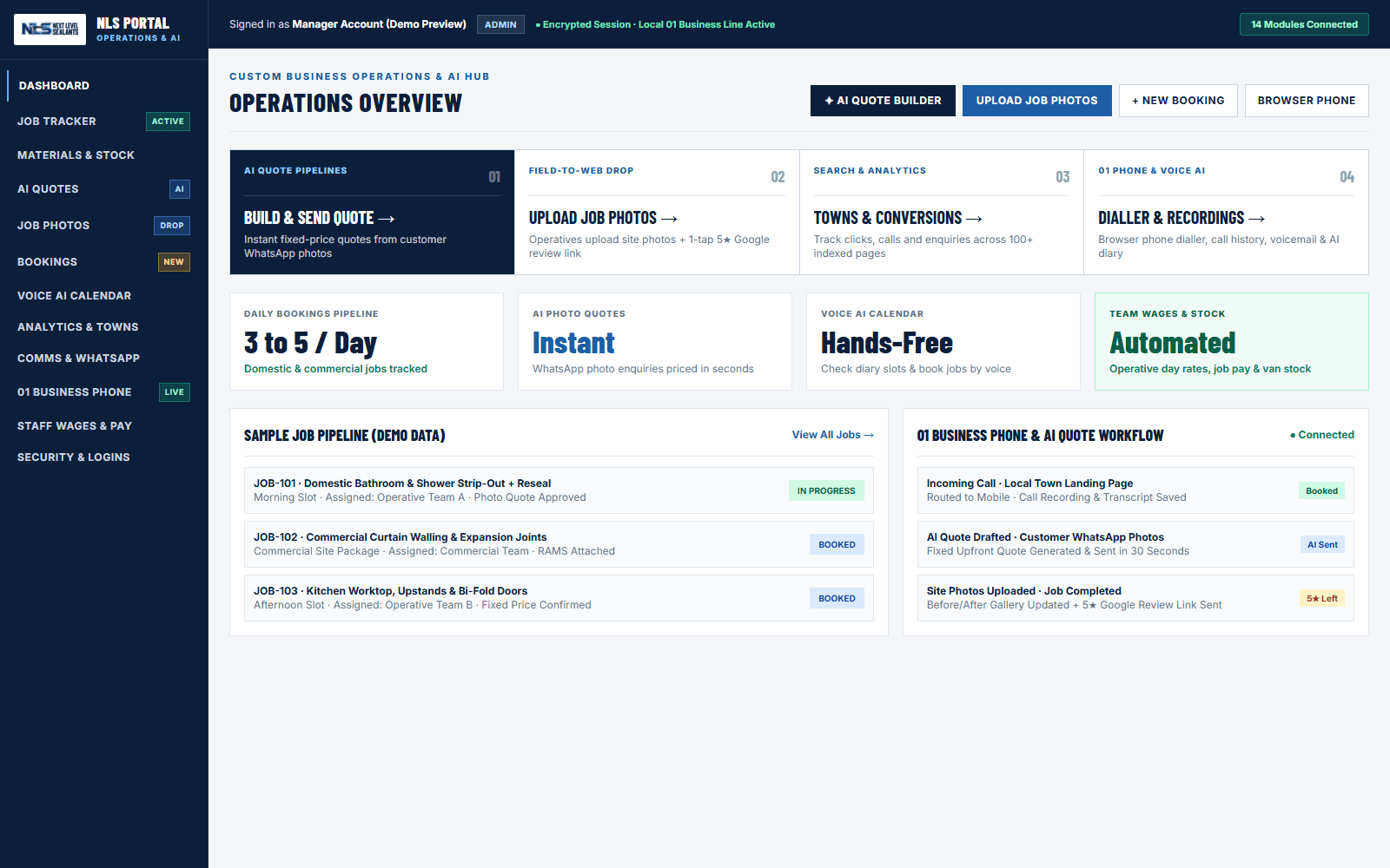 Operations & AI Admin Portal (Demo View)