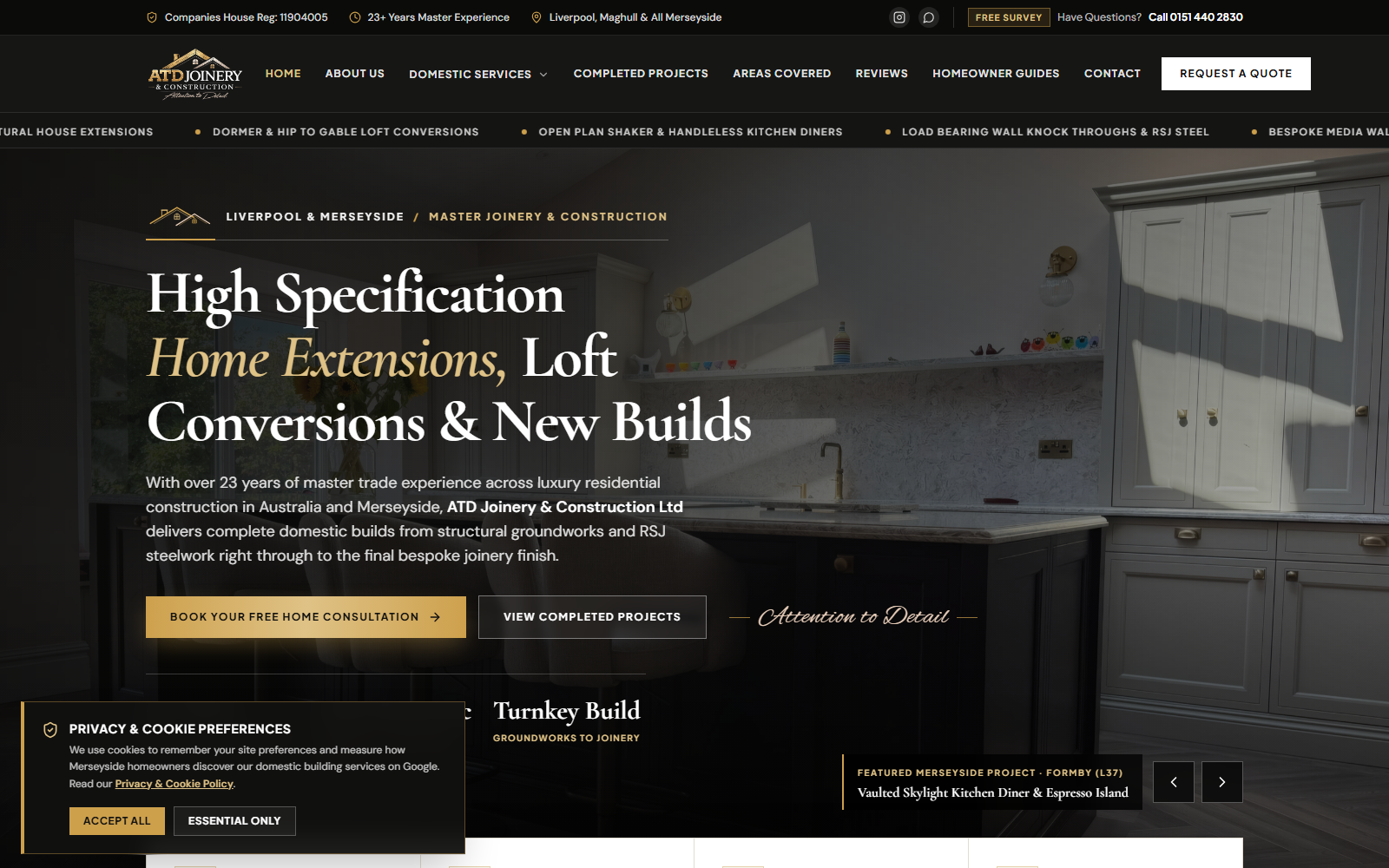 ATD Joinery & Construction website built by Trade Takeover